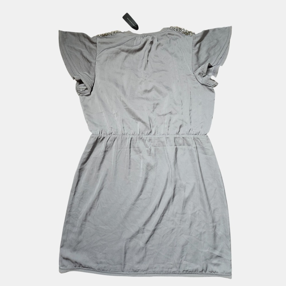 Banana Republic Rhinestones Embellished Shoulder Faux Wrap Mini Dress XL NWT - Picture 2 of 11